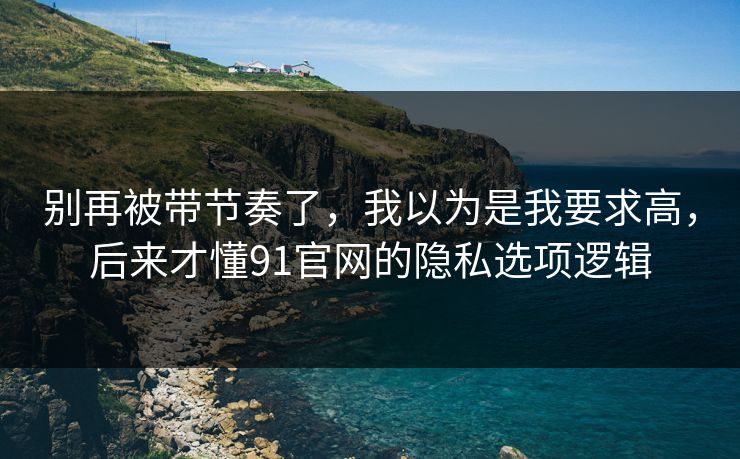 别再被带节奏了，我以为是我要求高，后来才懂91官网的隐私选项逻辑